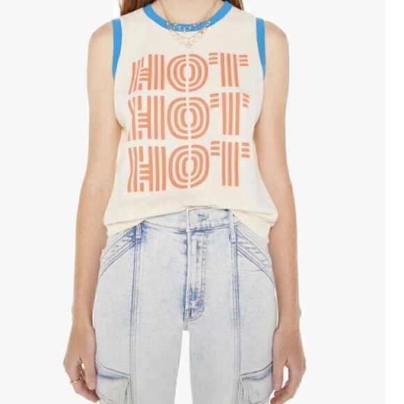 #1 NWT MOTHER Denim The Strong and Silent Tank in Hot Hot Hot - Picture 2 of 8